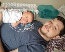 Burt is an adorable daddy and often shares his pictures with his baby on Instagram.